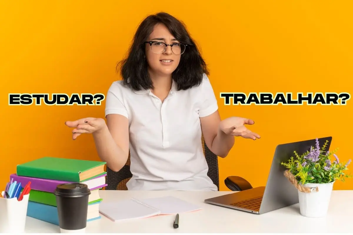 Pessoa decidindo entre renda extra ou estudar para ganhar mais